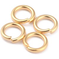Anneaux Brisés en Laiton Rack Plating, Plaqués Or 24K, 6x1mm — Accessoires pour bijoux