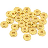 Brass Spacer Beads, 18K Gold Plated, Flat Round/Disc, 6x1.5mm — Jewelry Beads