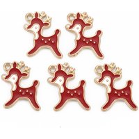 Alloy Enamel Reindeer Pendant - Cadmium, Nickel, and Lead Free