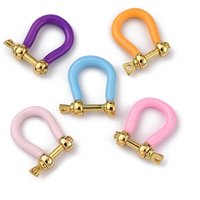 Brass Enamel D-Ring Anchor Shackle Clasps for Bracelet Making