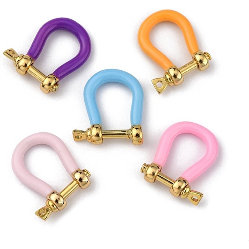 Fermoirs D-Ring en laiton émaillé pour la création de bracelets — Accessoires pour bijoux