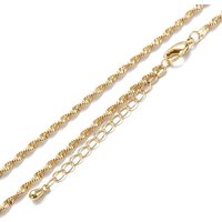 Collier en Chaîne de Laiton, Plaqué Or 18K, 15.94 pouces — Collier pendentif