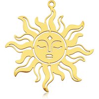 201 Stainless Steel Sun Pendant with PVD Vacuum Plating — Charms & Pendants
