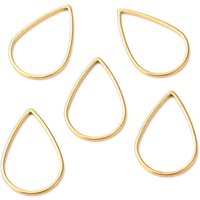 Anneaux de Liaison en Acier Inoxydable 201, Forme de Goutte, Doré, 20.5x13.5mm — Accessoires pour bijoux