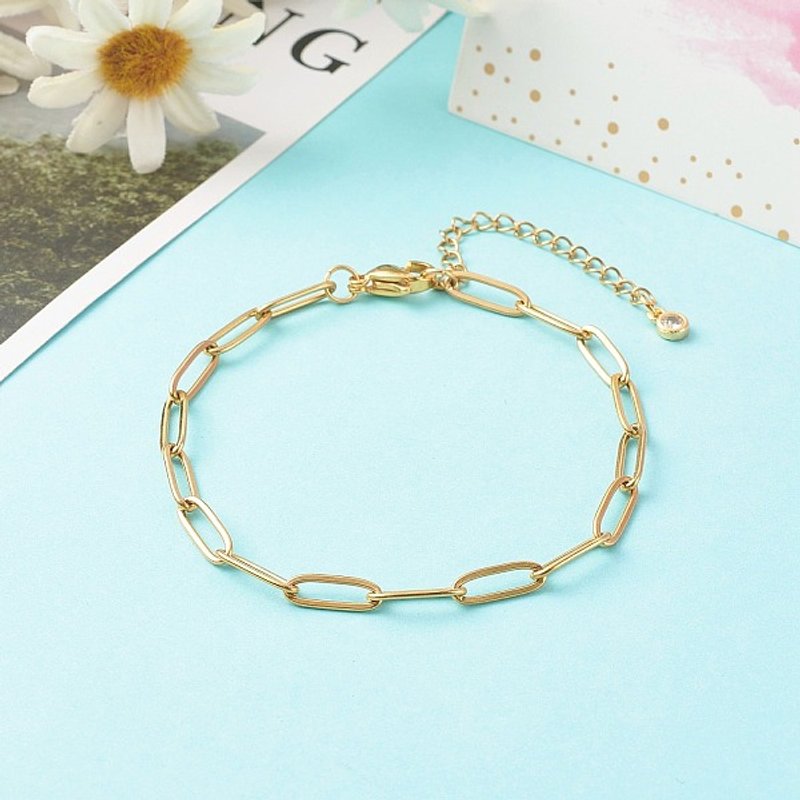 Bracelet en Chaînes en Acier Inoxydable 304 en Or, 7,5 pouces — Bracelet Femme