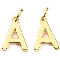 Charm en laiton lettre A avec anneau, plaqué or 18K — Breloques et pendentifs