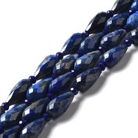 Fil de perles de lapis-lazuli naturel, en goutte facettée, 12-16.5mm — Perles à bijoux