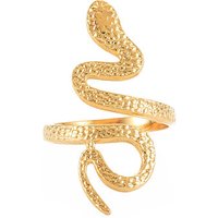 Bague ouverte serpent en acier inoxydable 304 plaquée or 18K pour femmes — Bijoux fantaisie