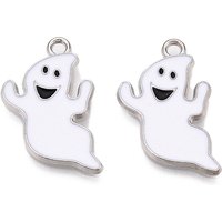Pendentif en Émail d'Alliage de Plating Rack, Fantôme pour Halloween — Breloques et pendentifs