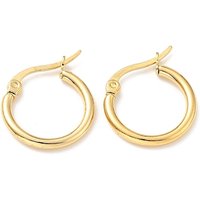 Boucles d'oreilles créoles en acier inoxydable 201 avec plaquage en or 18K