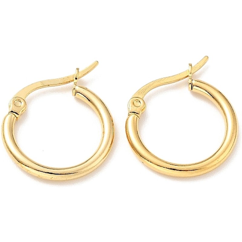 Boucles d'oreilles créoles en acier inoxydable 201 avec plaquage en or 18K — Boucles d'oreilles créoles