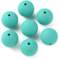 Eco-Friendly Silicone Focal Beads, Round, Turquoise, 15mm — Jewelry Beads