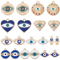 Sunnyclue 40Pcs Charms Œil Malin et Pendentifs Main de Hamsa pour Création de Bijoux