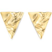 Pendentif en acier inoxydable 201, triangle texturé, plaqué or