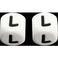20Pcs Perles Cubes Lettres Silicones 12mm pour Fabrication de Bijoux — Perles à bijoux