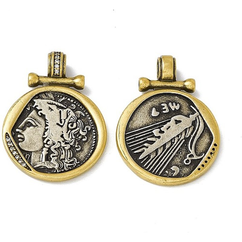 Rack Plating Brass Micro Pave Clear Cubic Zirconia Pendants — Charms & Pendants