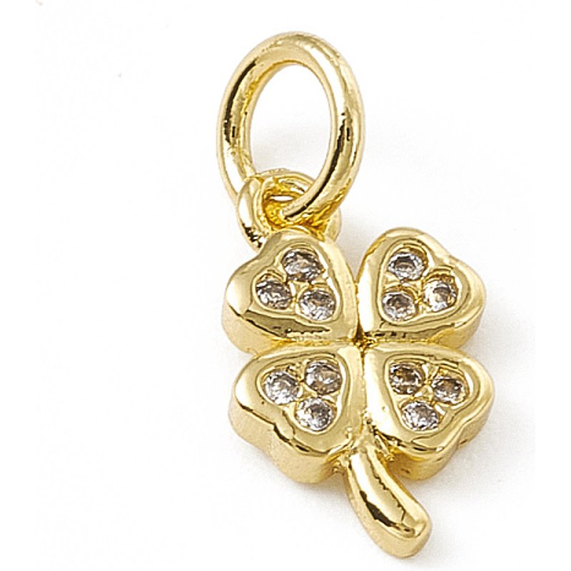 Charms en laiton avec zircon cubique micro pave en forme de trèfle — Breloques et pendentifs