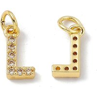 18K Gold Plated Brass Micro Pave Clear Zirconia Charm with Jump Ring — Charms & Pendants