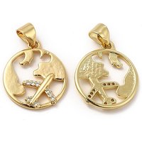 Pendentif charme Terre et avion plaqué or 18K écoresponsable