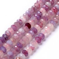 Fils de Perles de Tourmaline Plum Blossom Naturelle, Facettées Rondelle — Perles à bijoux
