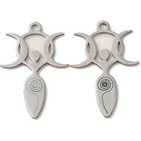 Charms Triple Lune Déesse en Acier Inoxydable 304 Non-Tarnissant