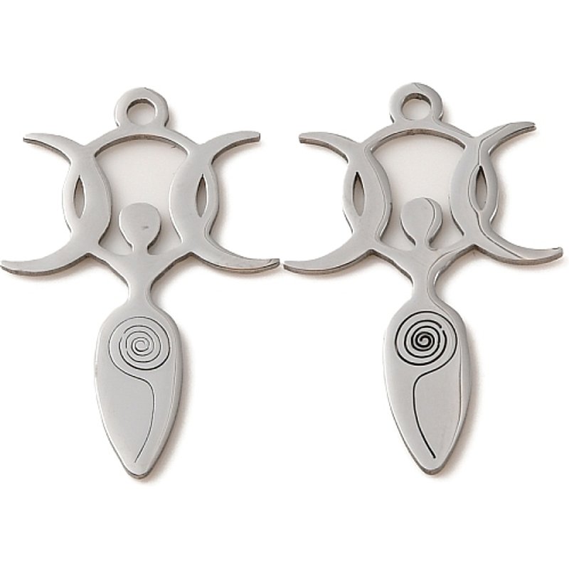 Charms Triple Lune Déesse en Acier Inoxydable 304 Non-Tarnissant — Breloques et pendentifs