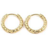 Boucles d'oreilles créoles en acier inoxydable 304 plaquées or 18K