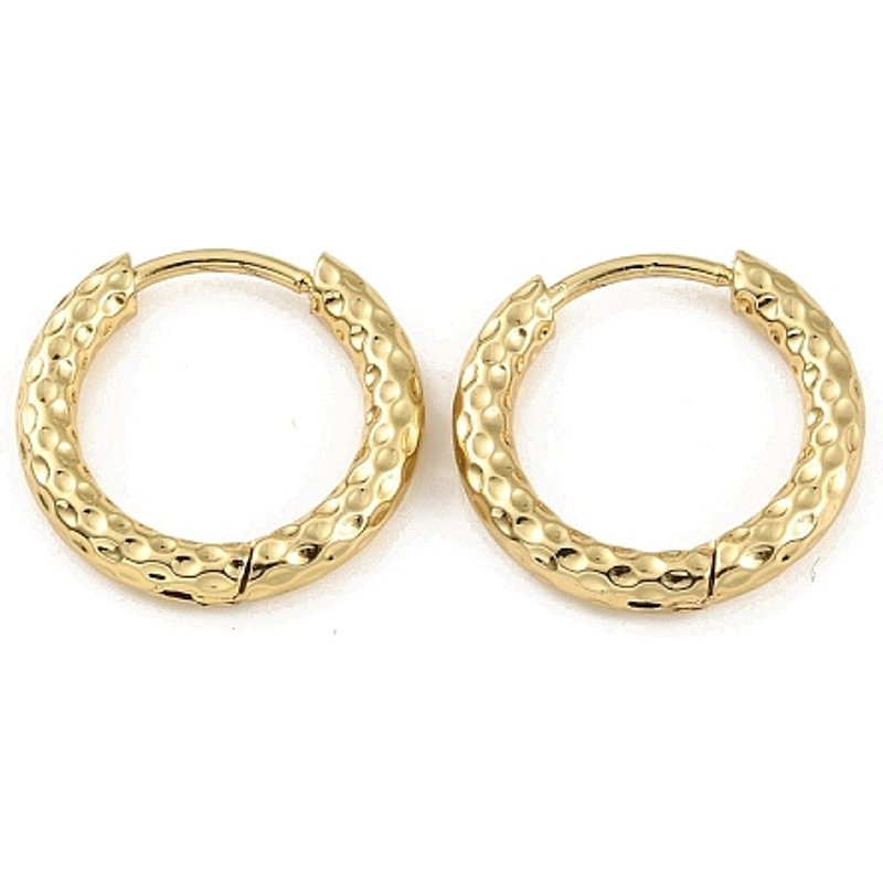 Boucles d'oreilles créoles en acier inoxydable 304 plaquées or 18K — Boucles d'oreilles créoles