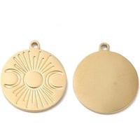 Ion Plating 316L Surgical Stainless Steel Moon Phase Charm — Charms & Pendants