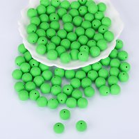 Perles Focal Rondes en Silicone, Vert Lime, 15mm de Diamètre — Perles à bijoux