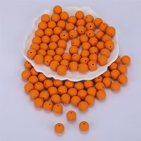 Round Silicone Focal Beads, Orange, 15mm Diameter, 2mm Hole — Jewelry Beads