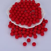 Perles Focal Rondes en Silicone, FireBrick, 15mm, Trou de 2mm — Perles à bijoux