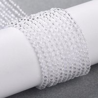 Brins de perles en verre transparent, rond facetté, clair, 2mm