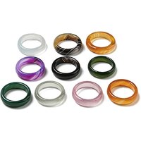 Bague en agate naturelle teintée, taille US 7 1/4 — Bijoux fantaisie