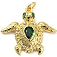 Rack Plating Sea Turtle Pendant with 18K Gold Plating — Charms & Pendants