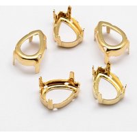Flat Teardrop Brass Sew on Prong Settings for Rhinestones — Jewelry Findings