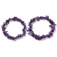Bracelet Élastique en Chip d'Améthyste Naturel — Bracelet Femme