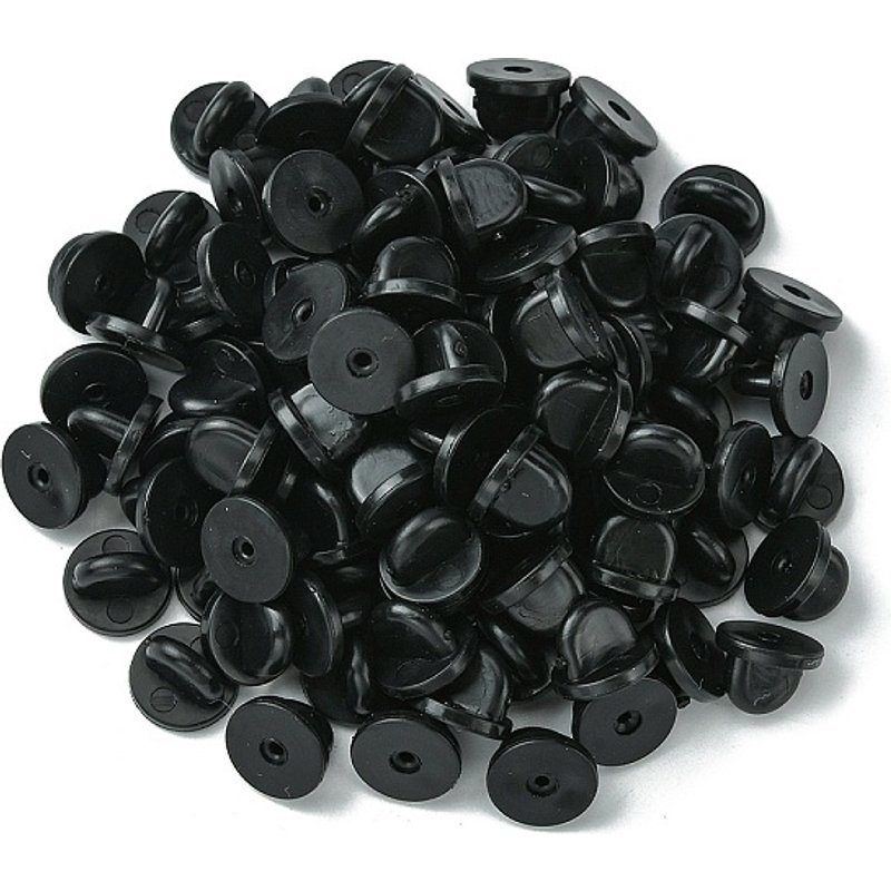 Trouvailles de broche en silicone, épingles en caoutchouc confort noir — Accessoires pour bijoux