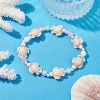 Bracelet Thème Océan pour Enfants avec Jade Naturel et Perles Tortue Turquoise — Bracelet Femme