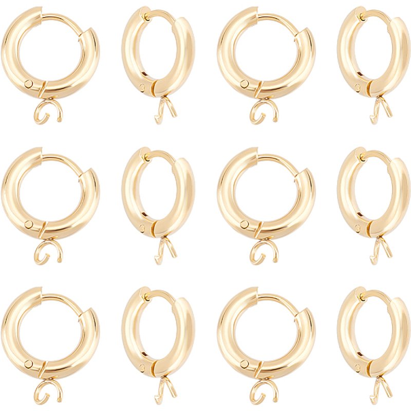 Unicraftale 20Pcs Trouvailles de Boucles d'Oreilles Huggie en Acier Inoxydable Doré — Accessoires pour bijoux