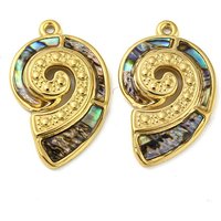 Charms en Coquillage de Paua Naturel avec Trouvailles en Or 18K — Breloques et pendentifs