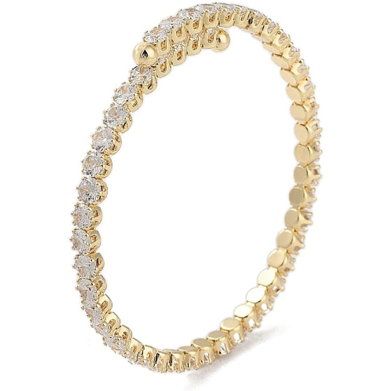 Bracelets Cuffs en Laiton avec Zircon Cubique Micro Pave - Plaqué Or 18K — Bracelet Femme