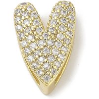 Charm en cœur en zircon cubique clair micro pave en laiton Rack Plating