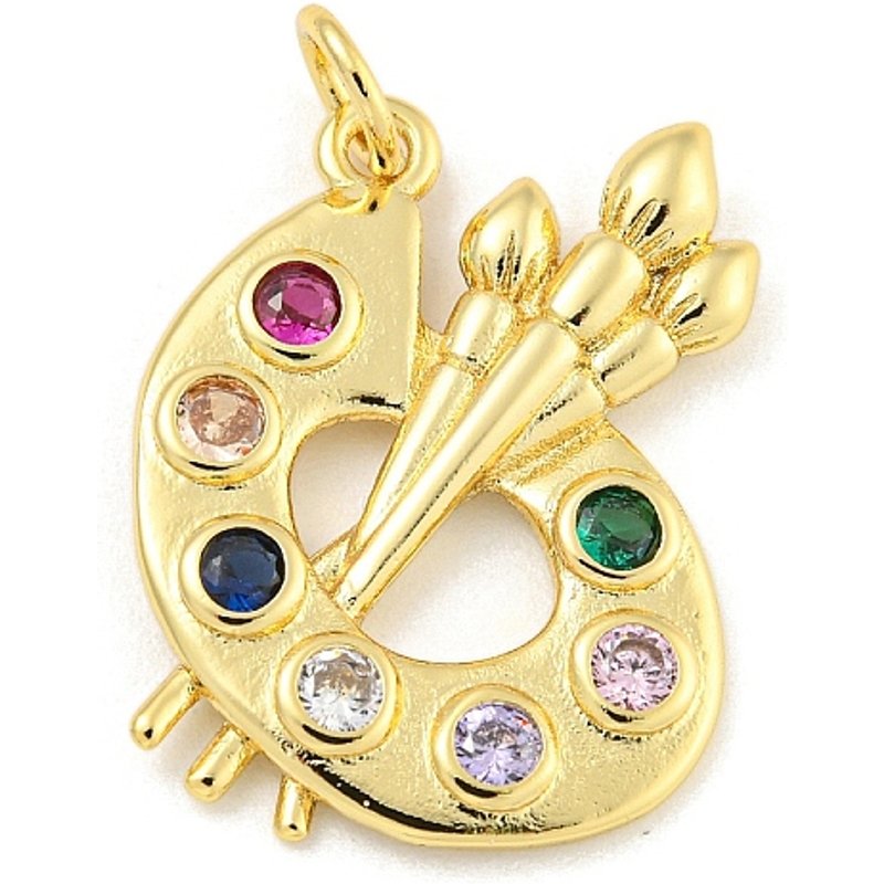 Pendentif Palette de Peinture en Zircon Cubique Coloré de Rack Plating — Breloques et pendentifs
