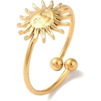 Bague ouverte en acier inoxydable 304 avec plaquage ionique pour femmes