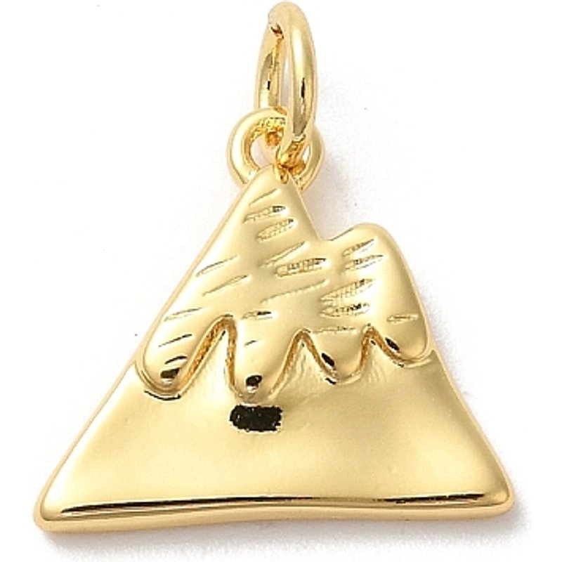 Rack Plating Mountain Brass Pendants with Jump Ring, 18K Gold Plated — Charms & Pendants