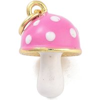 Charm 3D en Champignon Rose Foncé Plaqué Or 18K avec Anneau — Breloques et pendentifs