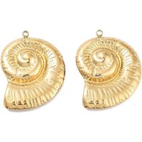 Ion Plating 304 Stainless Steel Spiral Shell Charms — Charms & Pendants