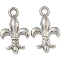 Fleur De Lis Charms Non-Tarnish 304 Stainless Steel Pendants
