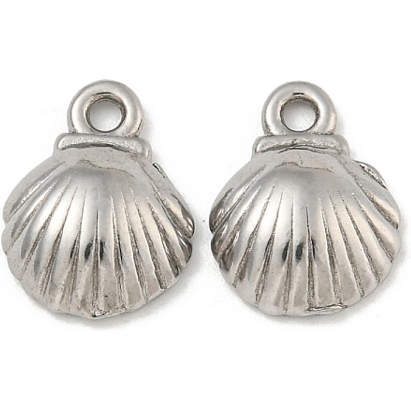 Non-Tarnish 304 Stainless Steel Shell Shape Charms — Charms & Pendants